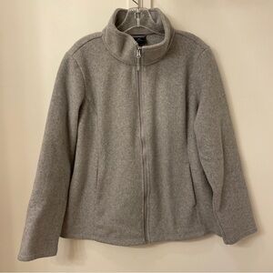 32 Degrees Fleece Jacket Women's Thick Gray Sweater Full Zip Warm Cozy Heat, L